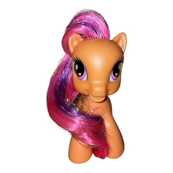 2008 my little pony scootaloo orange with butterfly cutie mark pink purple hair - Picture 5 of 6